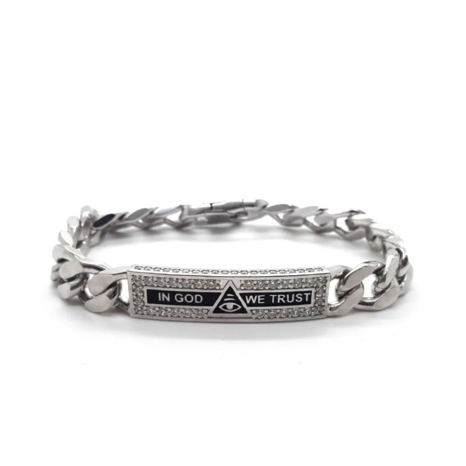 Bracciali*Spadarella Gioielli Bracciale catena In god we trust - BR530