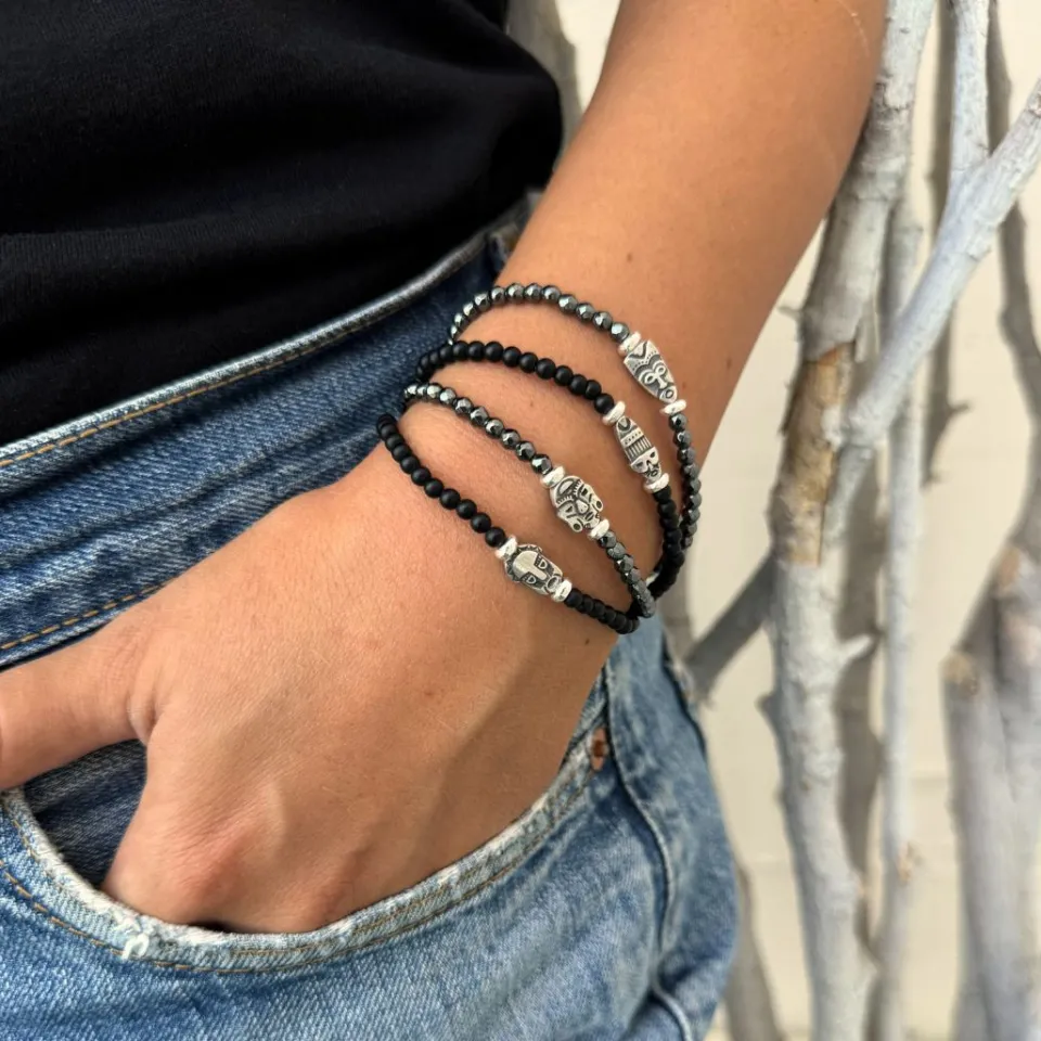 bracciale_spadino_volti_t_1.webp Bracciali | Bracciali Spadini*Spadarella Gioielli Bracciale spadino Volti tribali - SPBR699