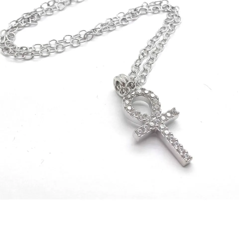 Collane*Spadarella Gioielli Collana croce ebraica zirconi - CL696