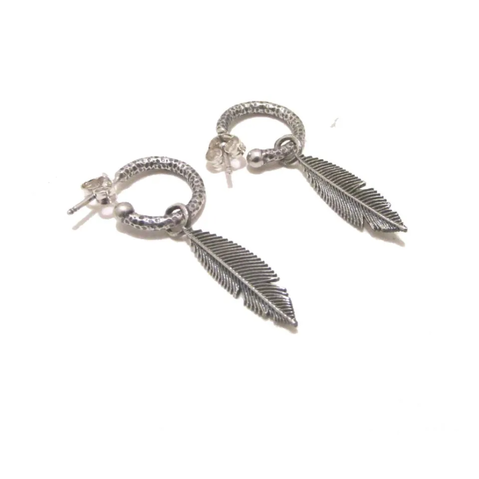 Bracciali | Orecchini*Spadarella Gioielli Orecchini a cerchio piuma - OR746